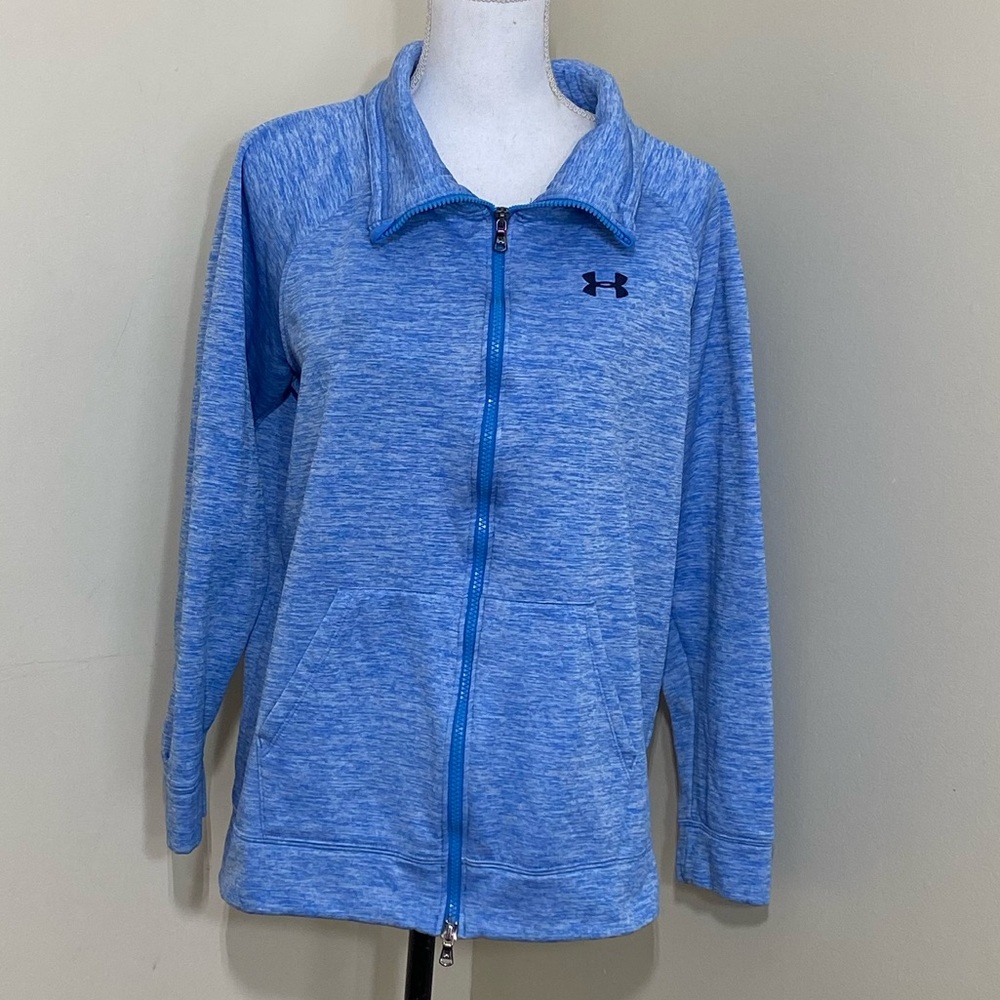 UNDER ARMOUR || Women Loose Sweatshirt Jacket Full Zip Blue size Large